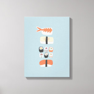 Japanse Sushi Nigiri Maki Roll Canvas Afdruk