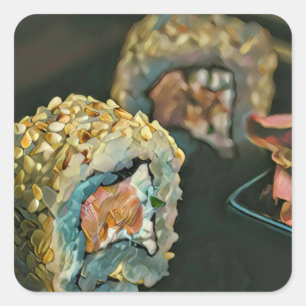Japanse sushi vierkante sticker