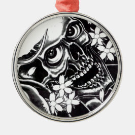 Japanse tatoeage schedel metalen ornament