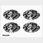 Japanse tattoo ovale sticker (Vel)