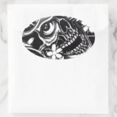 Japanse tattoo ovale sticker (Tas)