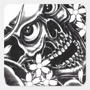 Japanse tattoo vierkante sticker