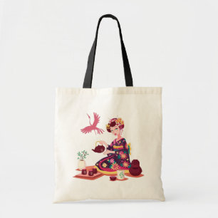 Japanse Tea-ceremonie, Crane Tote Bag