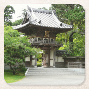 Japanse Tea Garden in San Francisco Vierkante Kartonnen Onderzetter