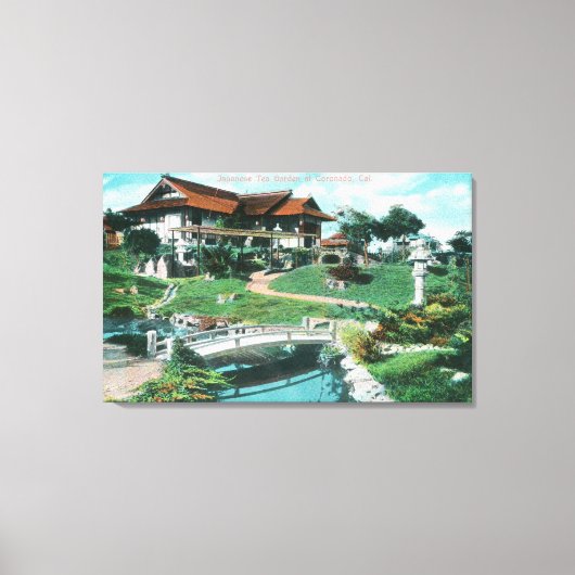 Japanse Tea Garden ViewCoronado, CA Canvas Afdruk (Voorkant)