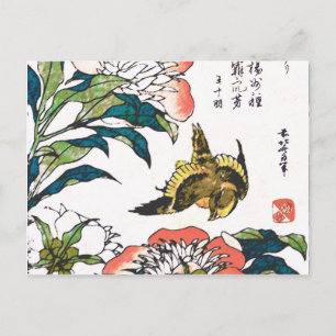  Japanse tekening, pony's en Sparrow Briefkaart