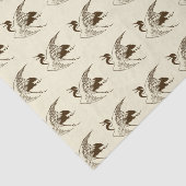  Japanse tekening van een kraan, bruin Tissuepapier (Detail)