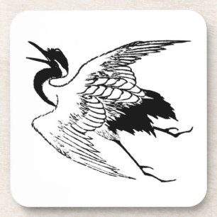  Japanse tekening van een kraan Drankjes Onderzetter