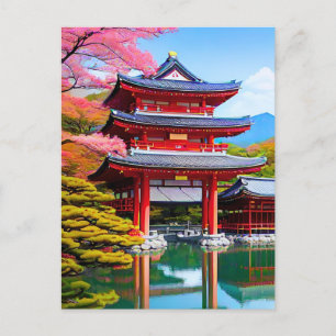 Japanse tempel briefkaart