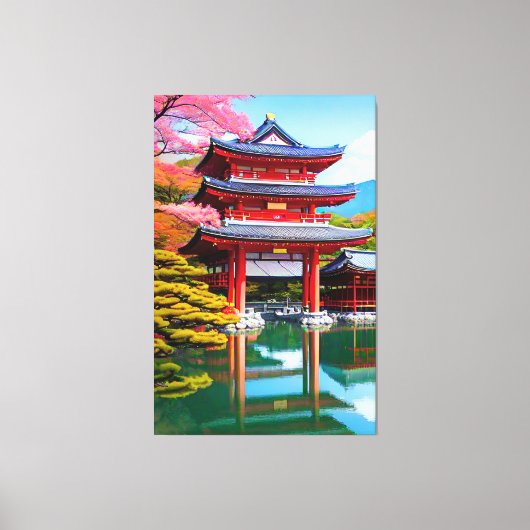 Japanse tempel canvas afdruk (Voorkant)