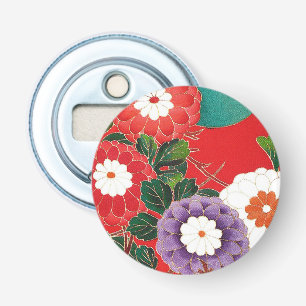  Japanse textielproducten - Red Dahlias Button Flesopener