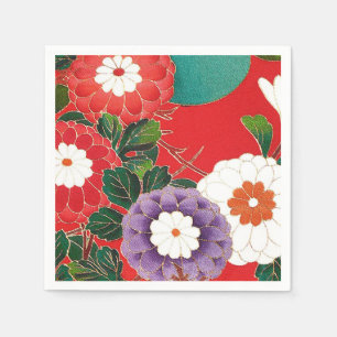Japanse textielproducten - Red Dahlias Servetten
