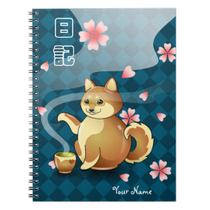 Japanse theapot Shiba Inu Kanji Personalized Diary Notitieboek