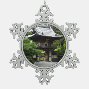 Japanse Theetuin in San Francisco Tin Sneeuwvlok Ornament