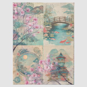Japanse thema collage decoupage crafting tissuepapier