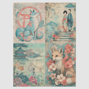 Japanse thema collage decoupage crafting tissuepapier