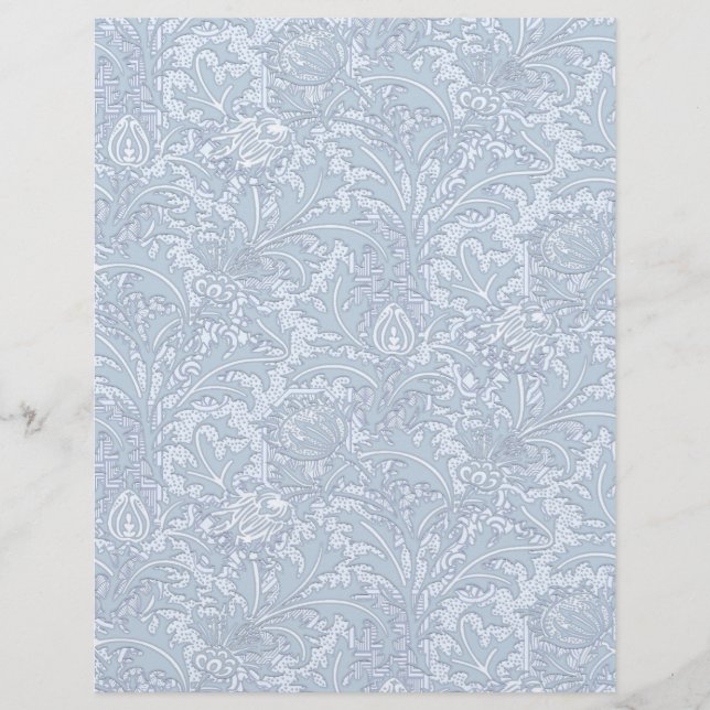 Japanse Thistles Blue Arts Craft Scrapbook (Voorkant)