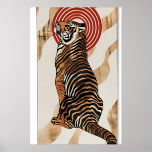 Japanse Tijger Canvas Print Moderne Jungle Muur Ku