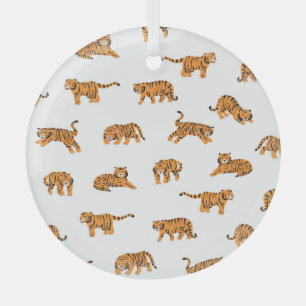Japanse tijger:  doodle naadloos glas ornament