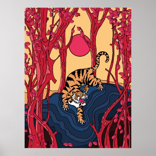 Japanse tijger poster (Voorkant)