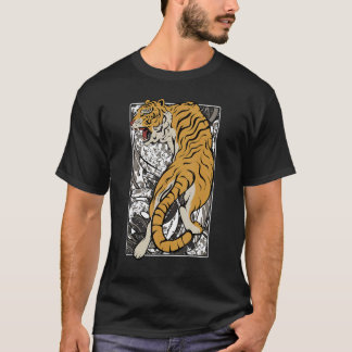 Japanse tijger Samurai Warrior Animal Fighting Asi T-shirt