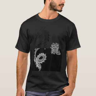 Japanse Tokyo-draak Aziatische esthetiek Zwart & W T-shirt