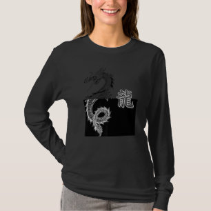 Japanse Tokyo-draak Aziatische esthetiek Zwart & W T-shirt