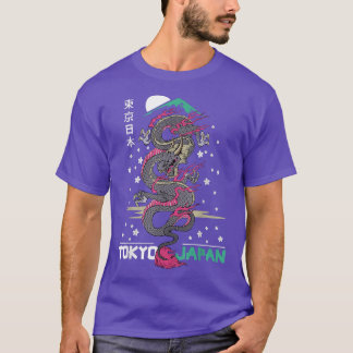 Japanse Tokyo Dragon Asian  Retro Japan Lo T-shirt