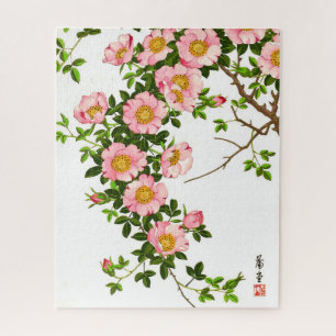 Japanse torenbloesems, roze en goud Legpuzzel