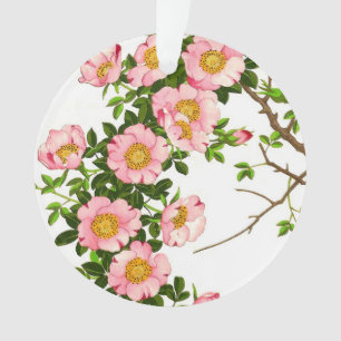  Japanse torenbloesems, roze en goud Ornament