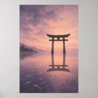 Japanse Torii-poort Japandi-muurkunstposter Poster