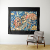 Japanse tovenaar die een storm-drakenband roept wandkleed (In Situ (horizontaal))