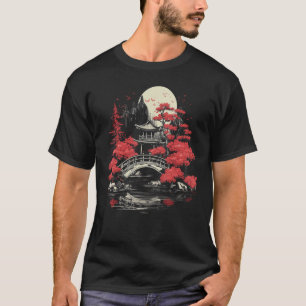 Japanse Tuin Brug Zonsondergang Grafisch Japanse K T-shirt