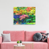 Japanse tuin canvas afdruk (Insitu (Woonkamer))