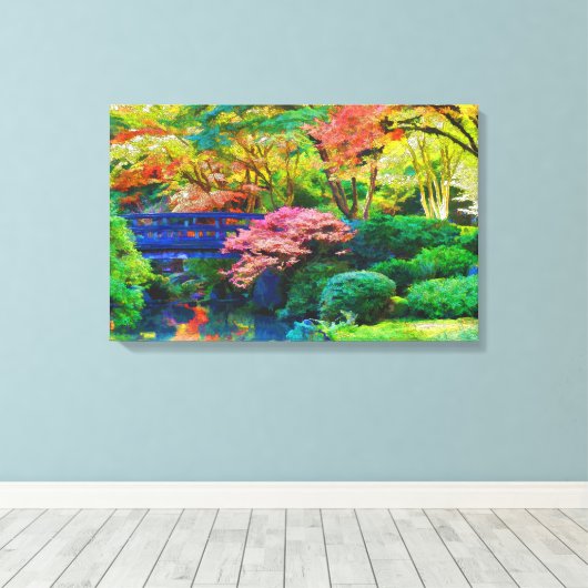 Japanse tuin canvas afdruk (Insitu (Houten vloer))