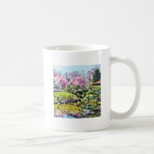 Japanse tuin in het voorjaar koffiemok