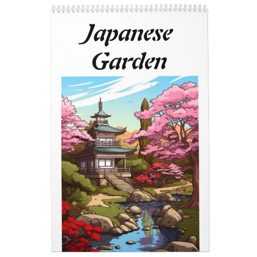 Japanse tuin kleur het zelf kalender (Hoes)
