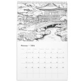Japanse tuin kleur het zelf kalender (Feb 2026)
