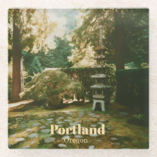 Japanse Tuin, Portland, Oregon Souvenir Glazen Onderzetter