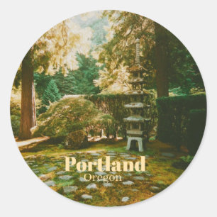 Japanse Tuin, Portland, Oregon Souvenir Ronde Sticker