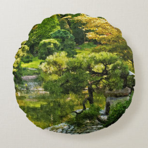 Japanse Tuin - Traditionele Esthetiek Rond Kussen