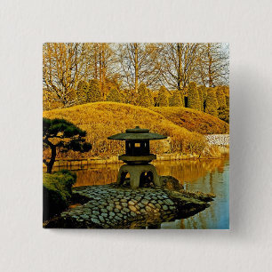 Japanse Tuin Vierkante Button 5,1 Cm