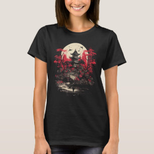 Japanse Tuin Zonsondergang Brug Kraan Natuur Liefh T-shirt