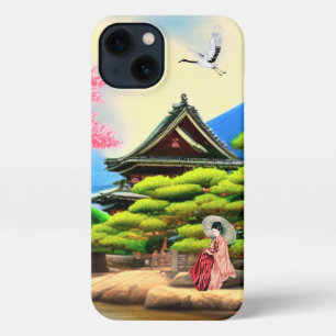 Japanse tuinarchitectuur iPhone 13 hoesje