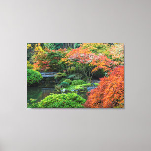 Japanse tuinen in de herfst in Portland, Oregon 2 Canvas Afdruk
