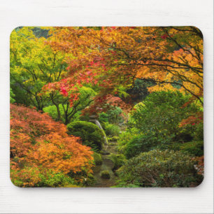 Japanse Tuinen In De Herfst In Portland, Oregon 2 Muismat
