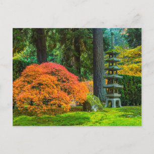 Japanse tuinen in het najaar in Portland, Oregon Briefkaart