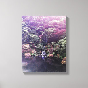 Japanse tuinwaterval canvas afdruk