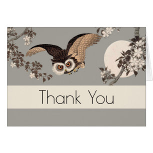 Japanse Uil Nacht Maan Houtsnede Vliegende Nacht