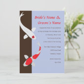 Japanse uitnodiging tot weddenschap tussen Koi en  (Staand voorkant)